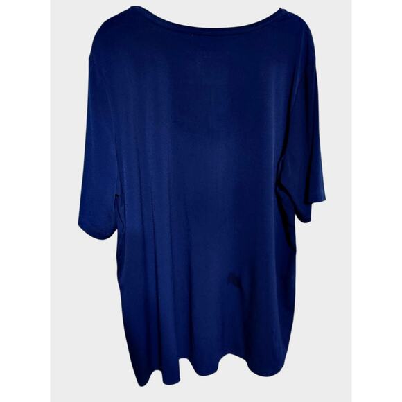Susan Graver‎ Women's Modern Essentials Knit Blouse Navy Blue Shirt - Picture 2 of 5